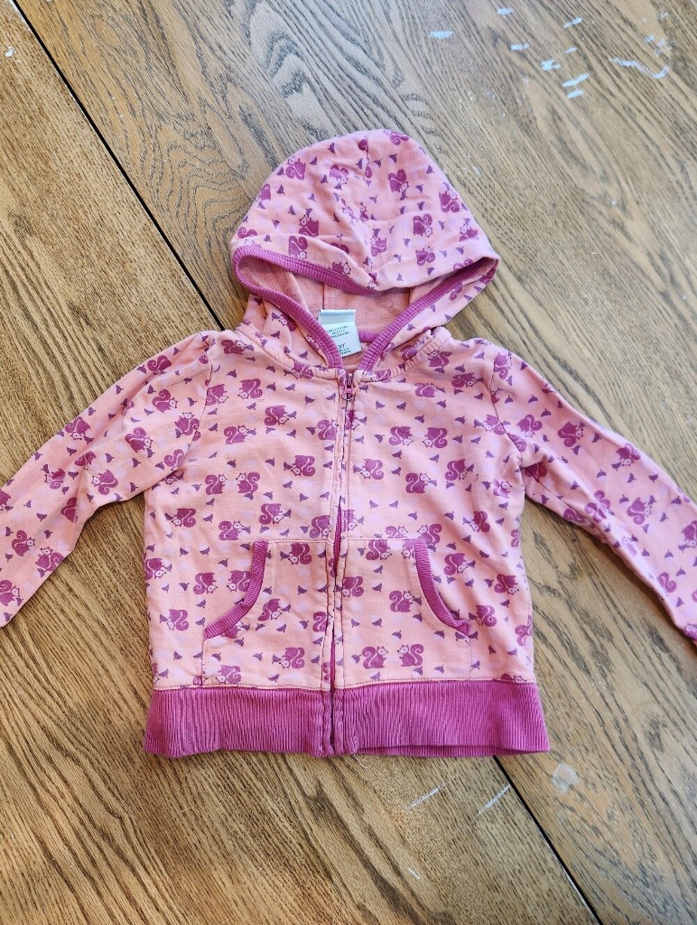 Circo Pink Hooded Zip-Up Sweatshirt with Butterfly Print